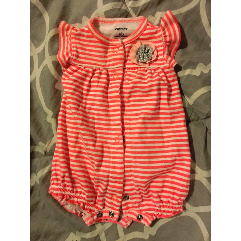 Baby Girl Newborn Pink/White Romper by Carter’s